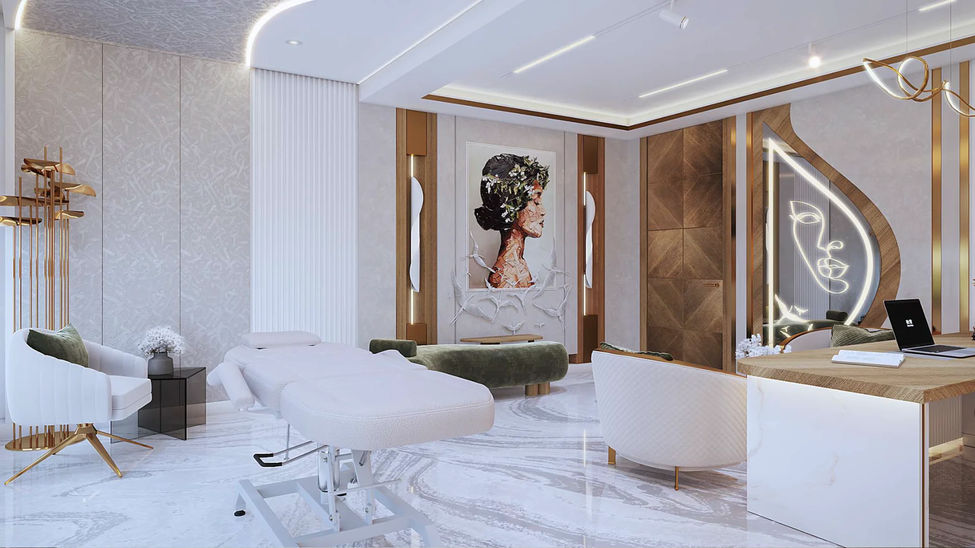 Ugarit Medical Center, treatment room, fit-out by HQI Contracting